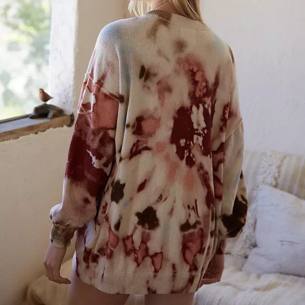 Free People Oversized Tie Dye Cosmos Pullover